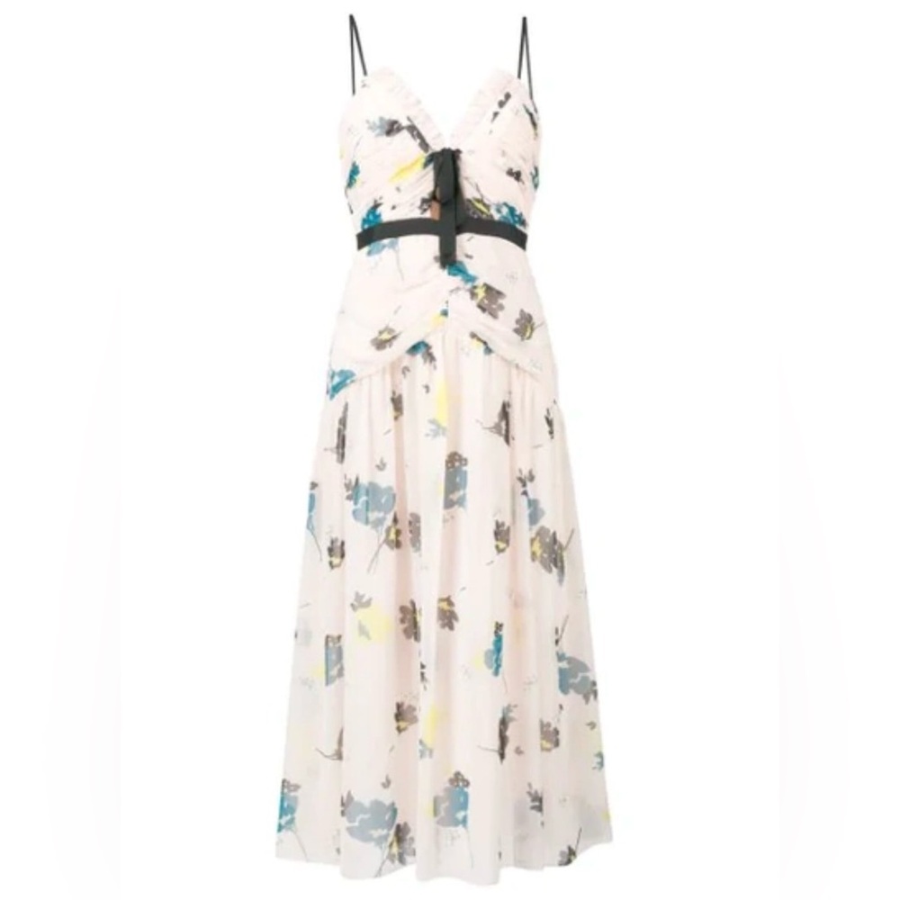 Self-Portrait Floral Ruched Midi Dress – Worn Once – Excellent Condition - Picture 15 of 16
